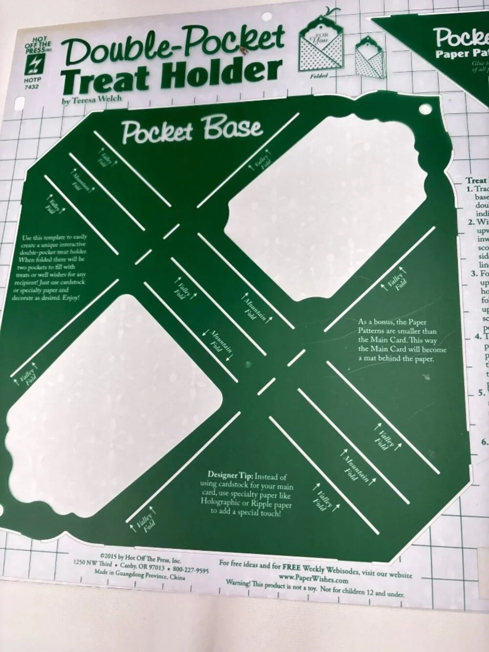 Double-Pocket Treat Holder Paper Pattern Hot off the Press Crafts